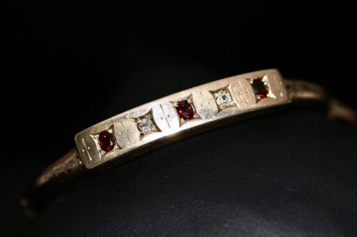 Edwardian Garnet & Diamond Bangle